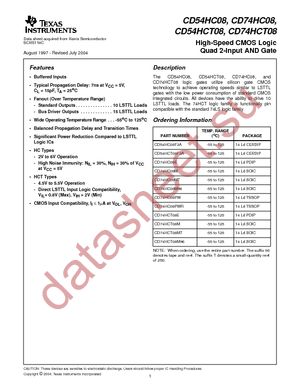 CD74HC08MTG4 datasheet  